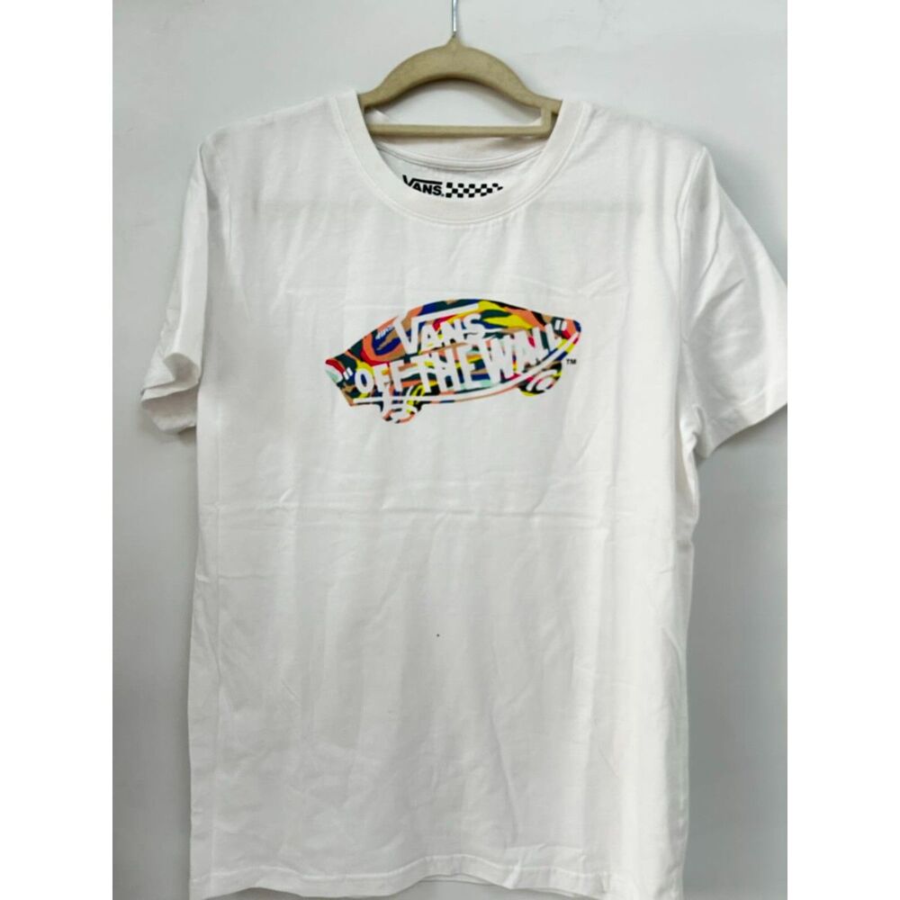 Vans Men's White Short Sleeve T-Shirt Vans Graphic Print Size XL